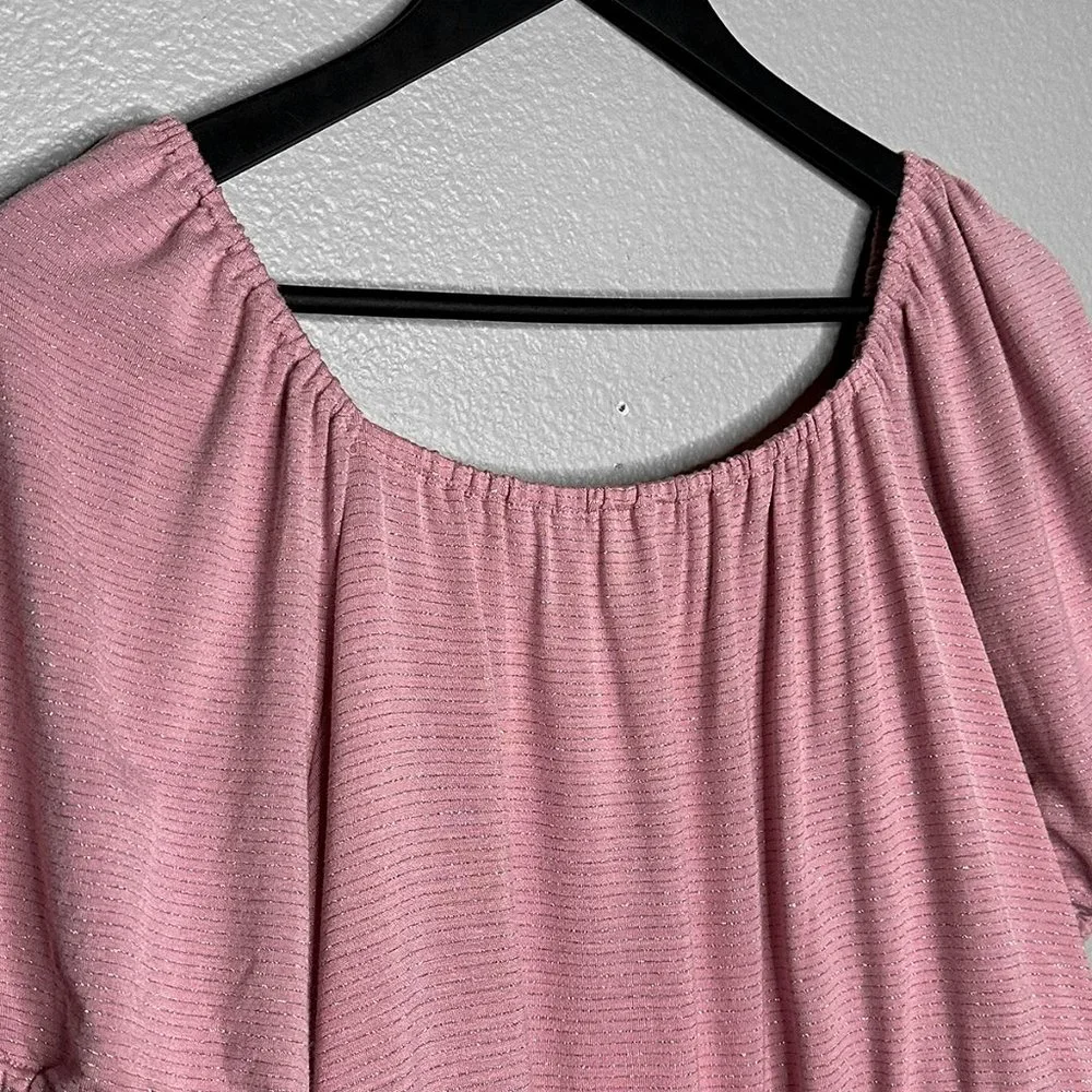 NWT LC Lauren Conrad Pink Tunic Horizontal Sparkles Size XL - Picture 3 of 10